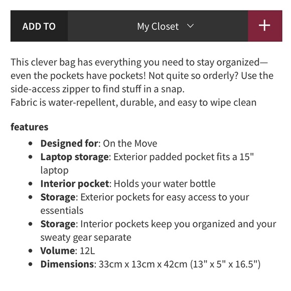 Lululemon Carry Onward Rucksack *12L Black Backpack - Picture 16 of 16